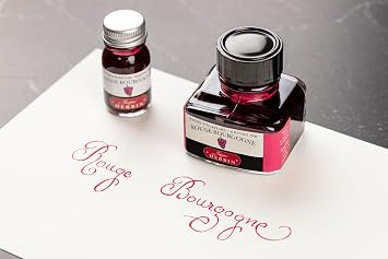 Jacques Herbin 13028T - One 30 ml Bottle of Ink for Fountain pens and rollerballs, Rouge Bourgogne/Burgundy red Colour - Made in France - Calligraphy