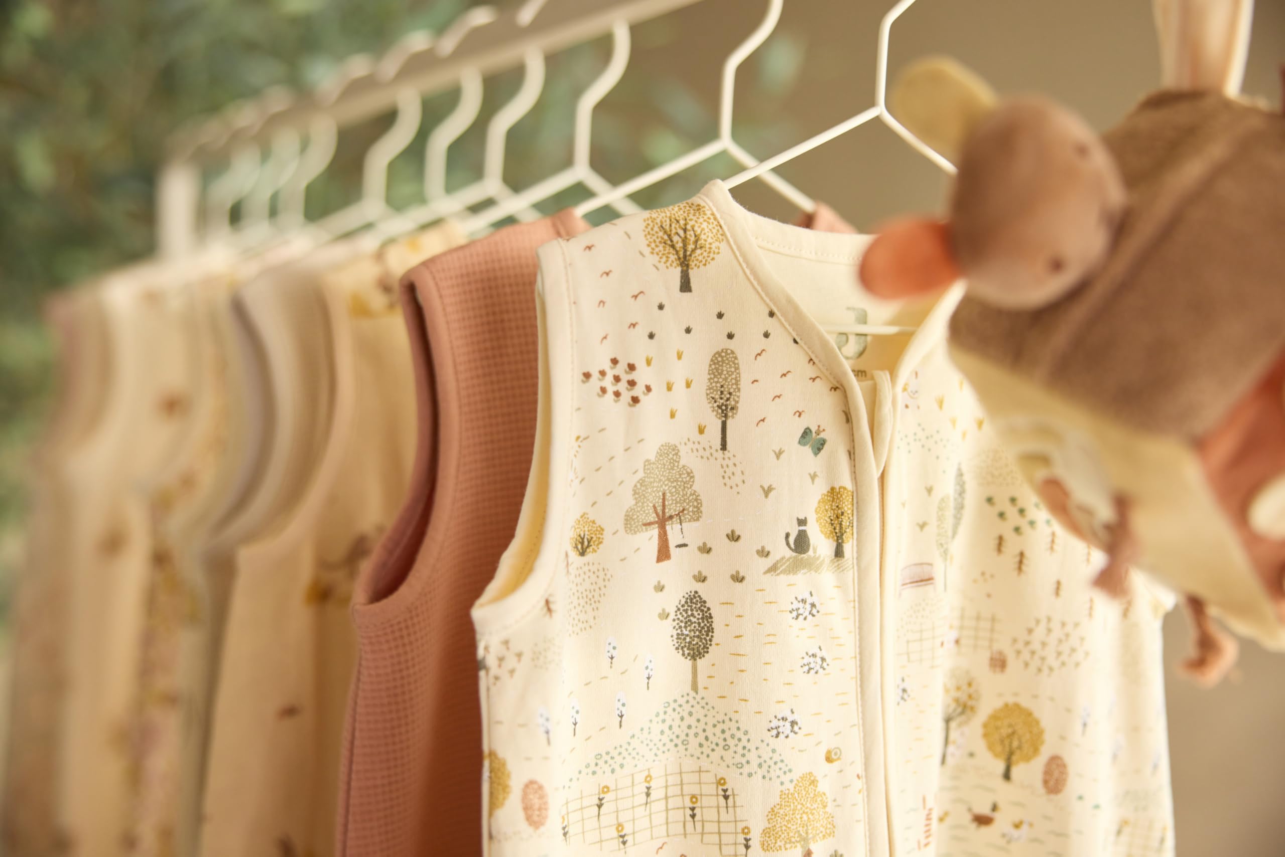 Jollein Gigoteuse bébé en jersey - 110 cm - Tiny Park - 100% coton - 0,5 TOG - gigoteuse d’été - avec fermeture éclair - certifiée OEKO-TEX
