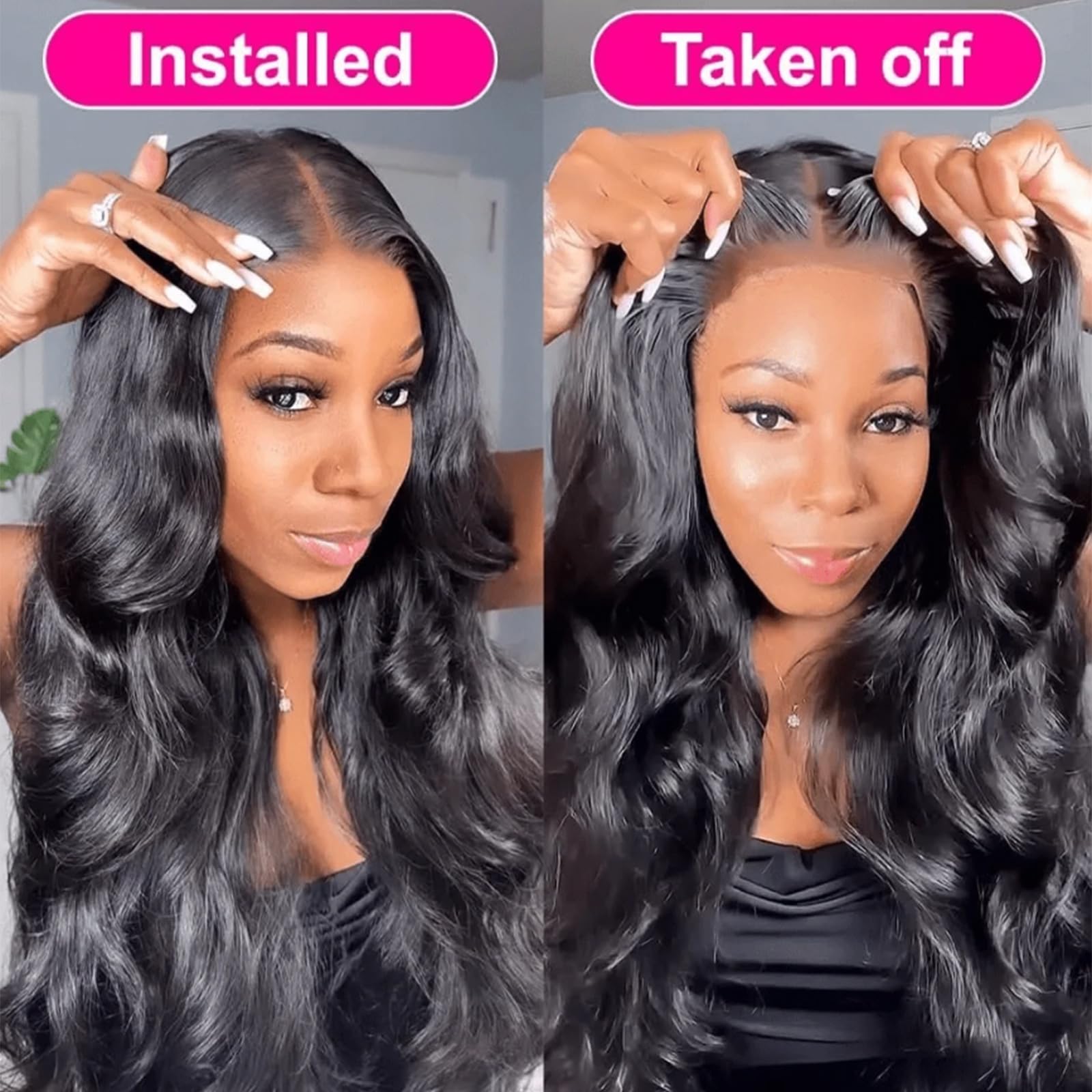Amazon.com : Glueless Wigs Human Hair Pre Plucked Pre Cut  display picture 1