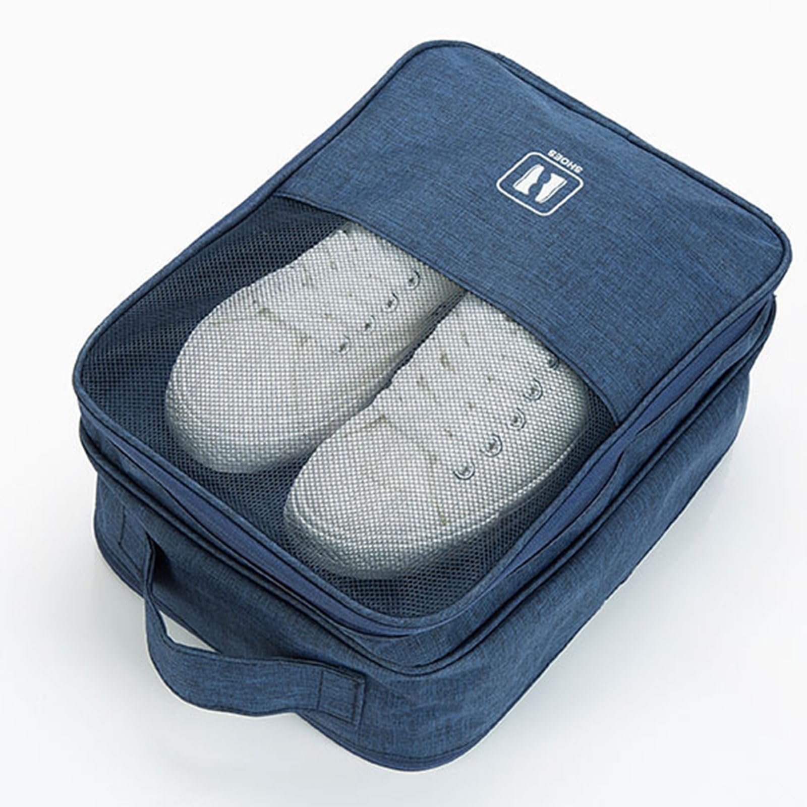 Torba do przechowywania, podróżna torba na buty Trwały organizer do przechowywania butów w podróży Mieści do 3 par butów Wodoodporny przenośny uchwyt na buty Torba/41(Navy blue,L)