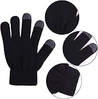 Vista 3 de Cooraby 12 pares de guantes de pantalla táctil para niños, adolescentes, guantes de punto cálidos de invierno