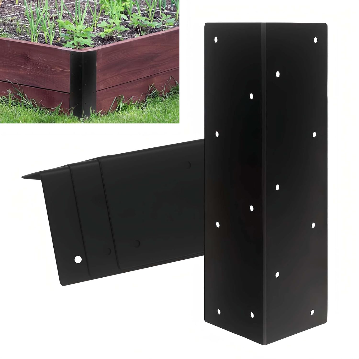 4packs Raised Garden Bed Corner Brackets,Heavy Duty Metal L Shape Angle Bracket with Screws 11x 3inch for Wood DIY Projects - Large Widen Corner Brace for Vegetable Planter Garden 4pack- Corner Brackets