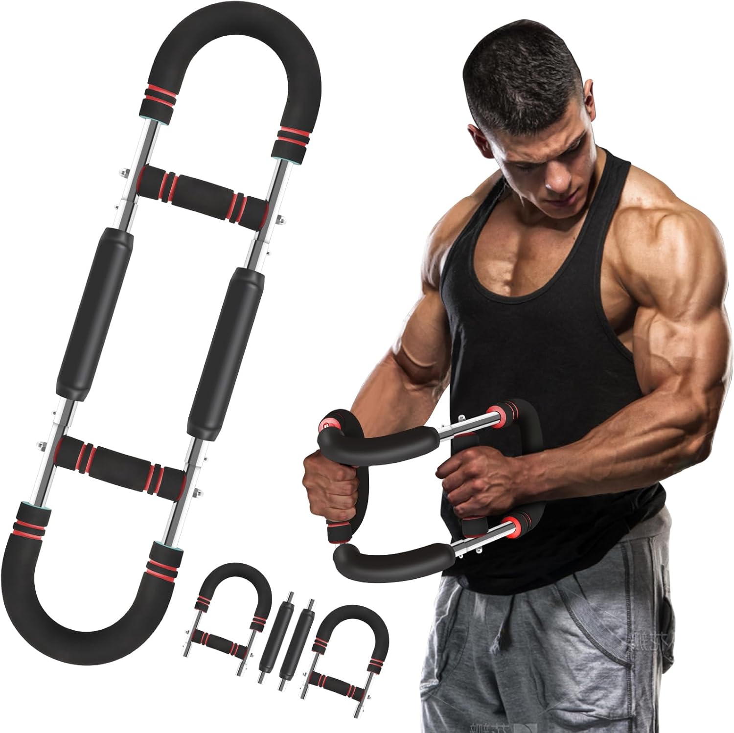 Arm Trainer 40-100lb Adjustable Power Twister Bar – Chest & Arm Workout Equipment Portable with Arm Trainer 40-100lb Adjustable Power Twister Bar – Chest & Arm Workout Equipment Portable with