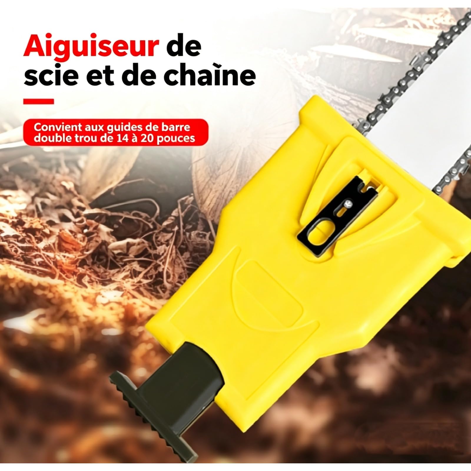 Affût’PRO – Affuteur Chaine Pierre, Chaine Tronçonneuse, Tondeuses À Gazon, Ultra-Rapide Aiguiseur, Pierre Précision Instantanée