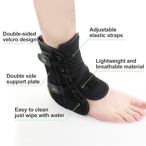 Miniatura 3 de HKJD Tobillera con cordones  Estabilizador de tobillo ajustable para hombres y mujeres  Protector de envoltura inmovilizador enrollado para