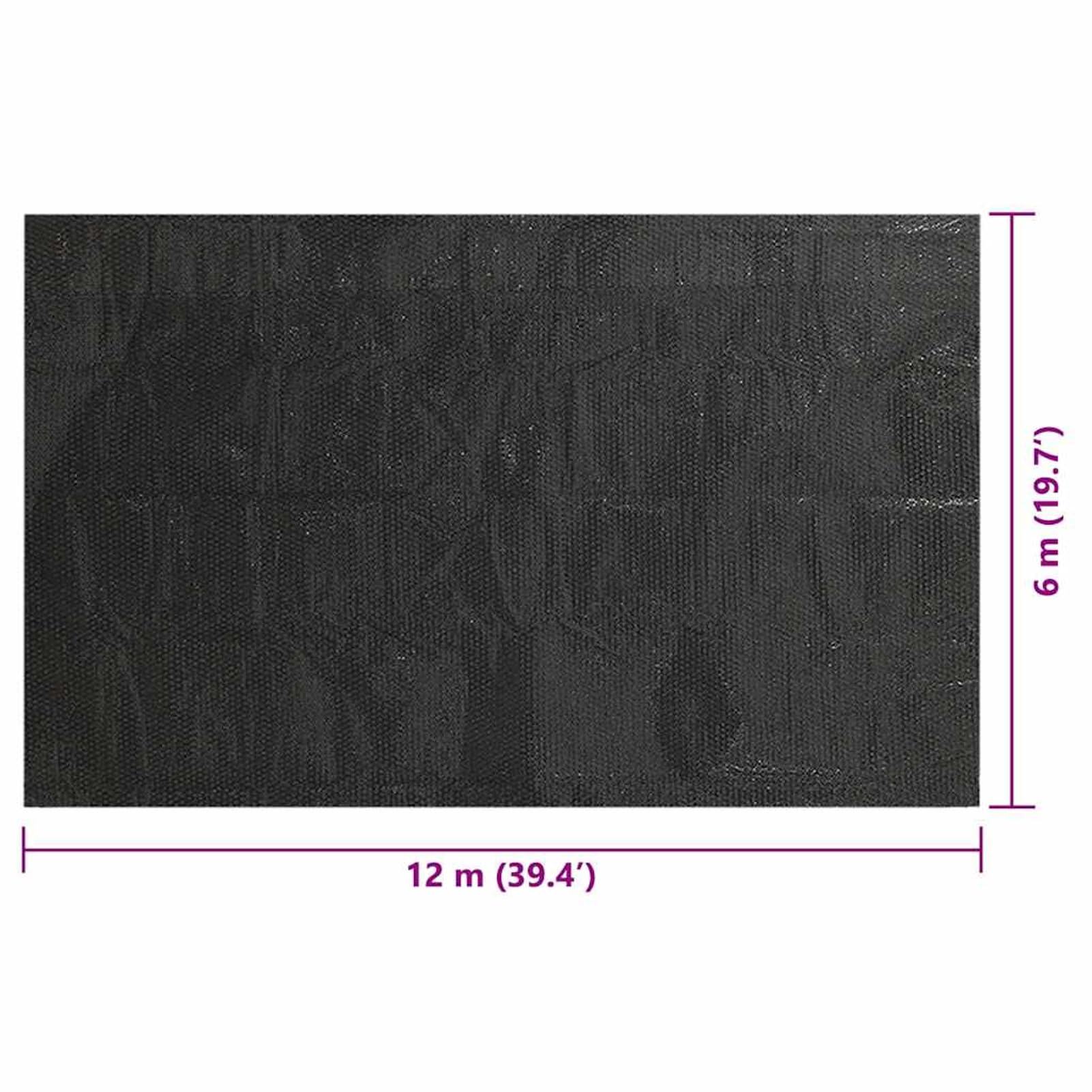 Prostokątna osłona basenu solarnego, 1200 x 600 cm, wykonana z folii PE, grubość 110 mikronów, energooszczędna, do dużych basenów