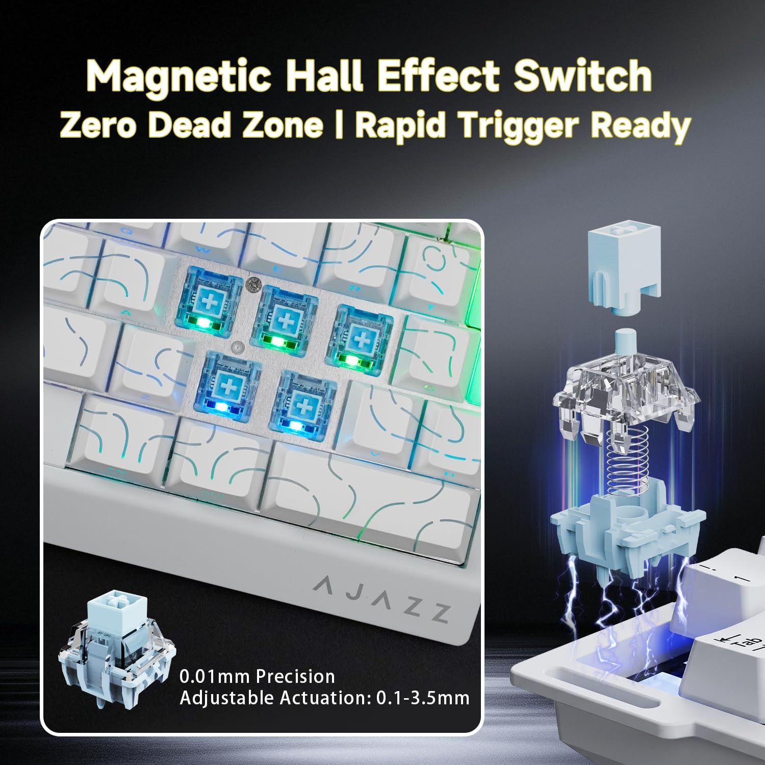 Amazon.com: AJAZZ AK029 Wired One-Handed Hall Effect Mechanical