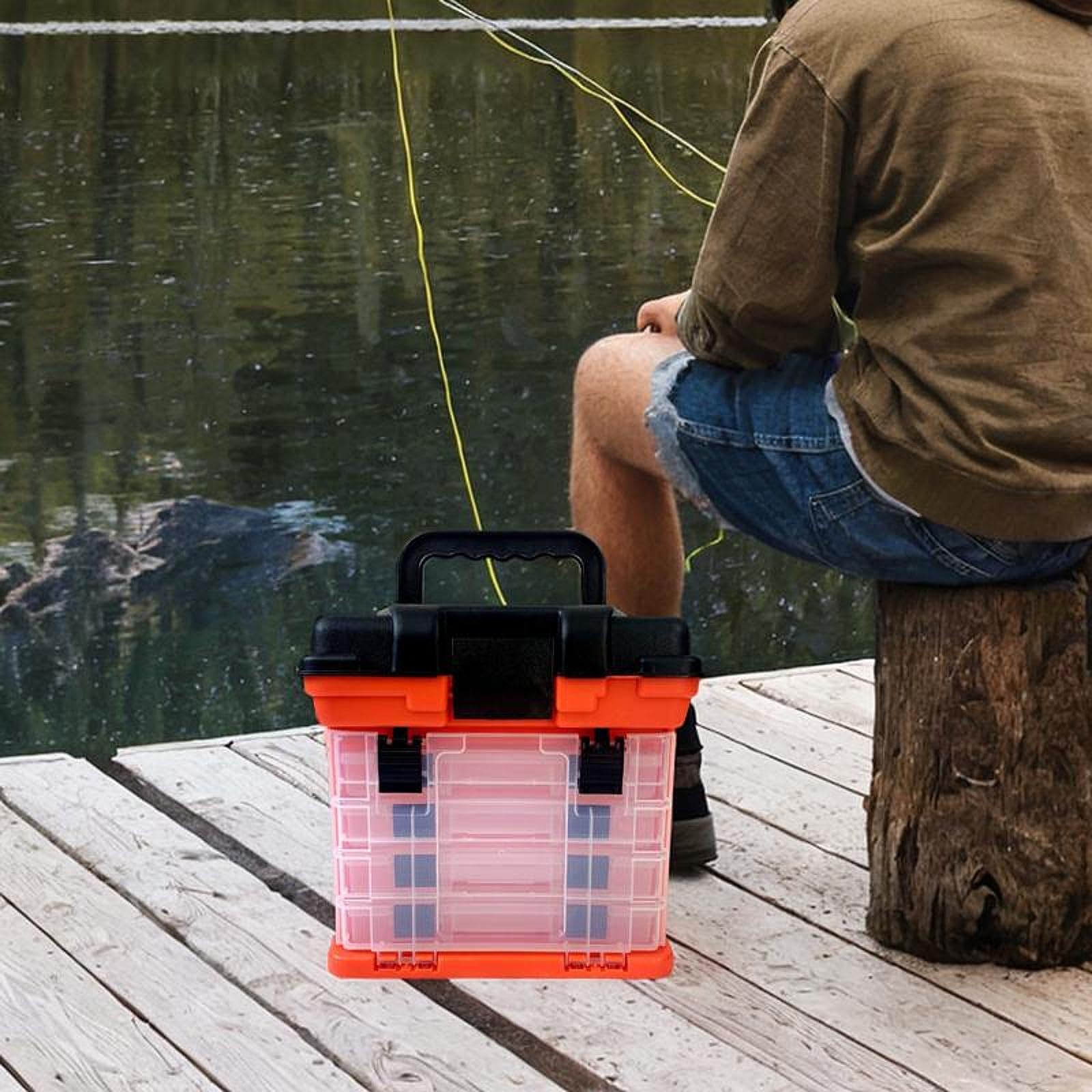 Boîte de Rangement Attacker avec Séparateurs Amovibles pour Appâts de Pêcheurs Amateurs