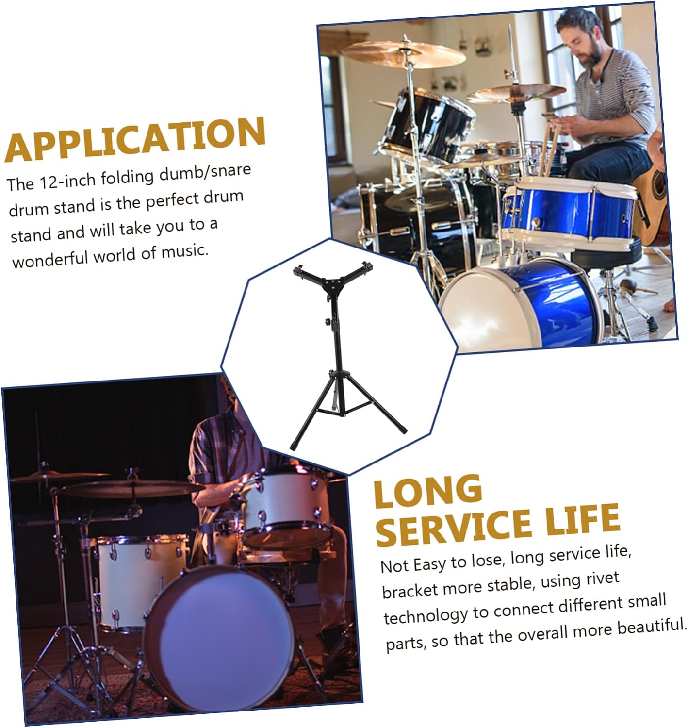 FAVOMOTO 1set Drum Rack Alloy Practice Stand Non- Mat for Drummers Height Portable for Indoor Use Black Color