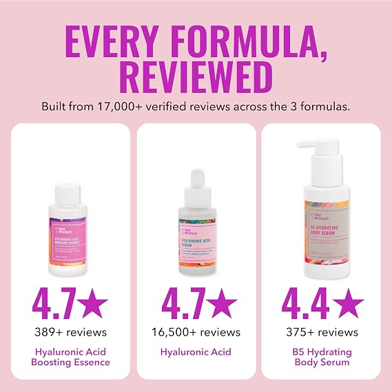 Good Molecules Hydrating Set, Hyaluronic Acid Essence, Serum + Body Serum