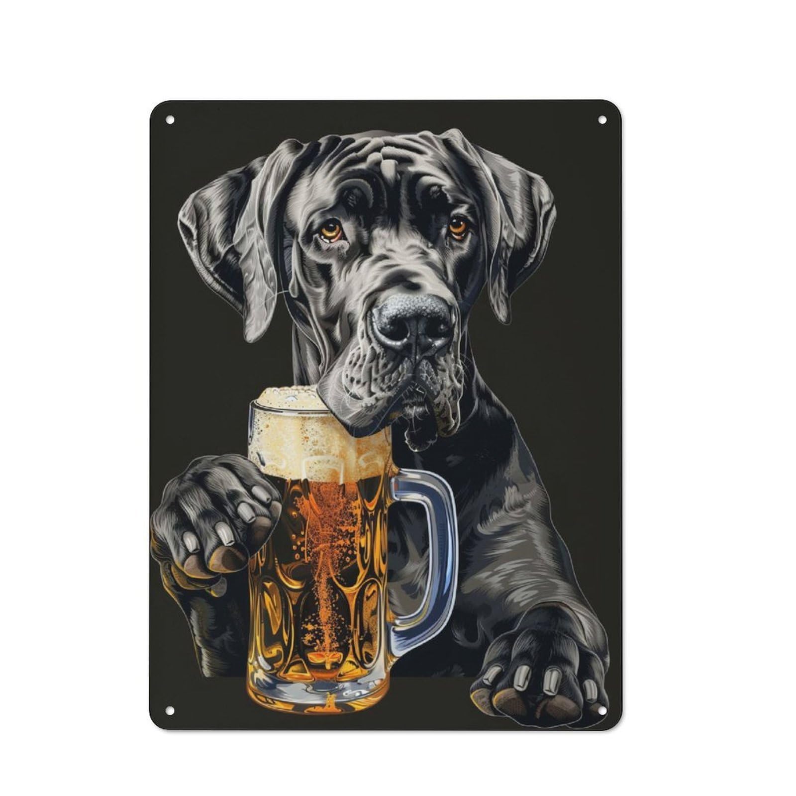 Junmoney Great Dane Beer For Garden Room Or Summerhouse, Retro Tin Sign 40X30cm, Suited To Wall Displays In Garden Rooms And Summerhouses