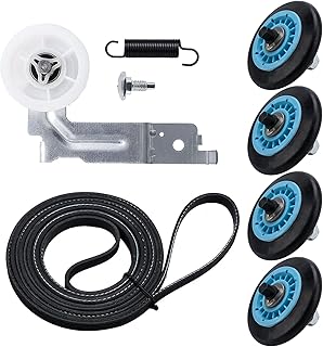 Dryer Repair Kit Replacement for Samsung Drum Roller DC97-16782A, Dryer Belt 6602-001655, Idler Pulley DC93-00634A, fits DV48H7400EW/A2 DV40J3000EW/A2 DV45H7000EW/A2 DV52J8700EP/A2 DV448AEP DV419AEW