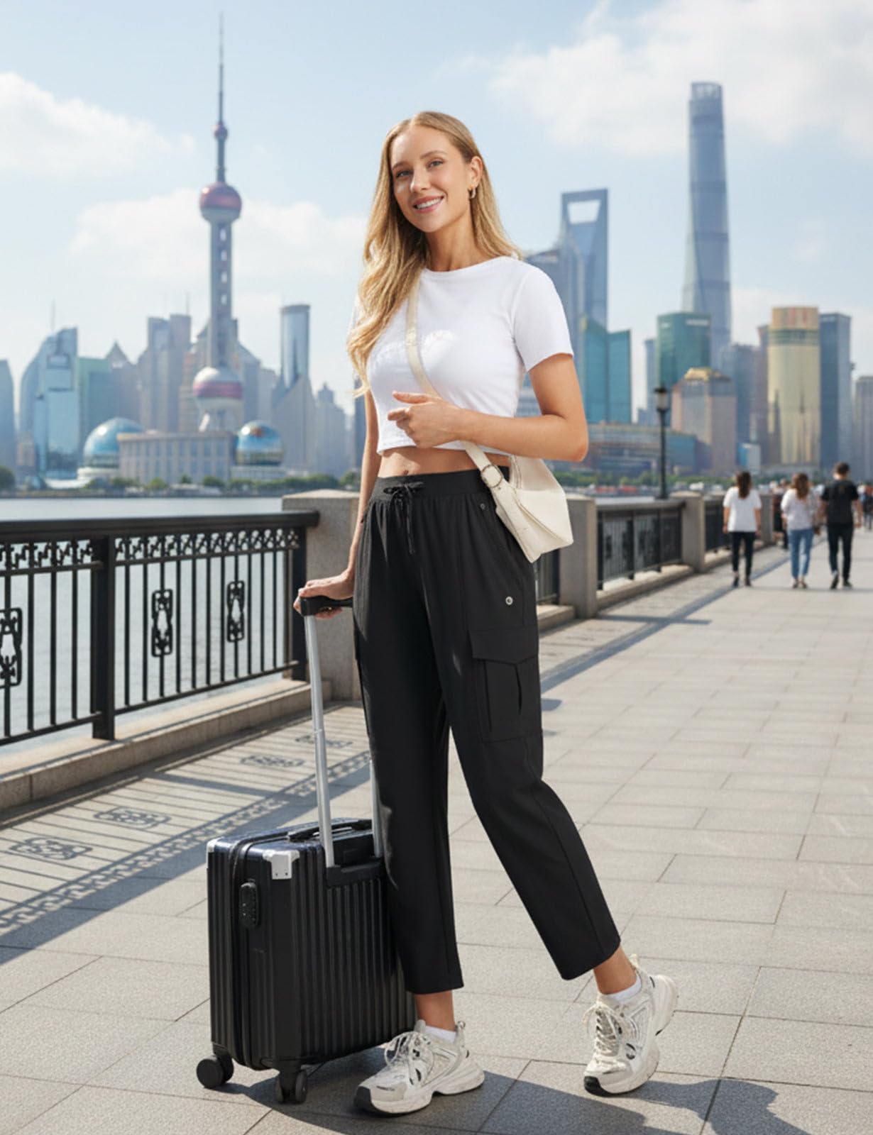 baleaf Randonnée Pantalon De Travail Femme, Été Marche Trekking Pant avec Plusieurs Poches
