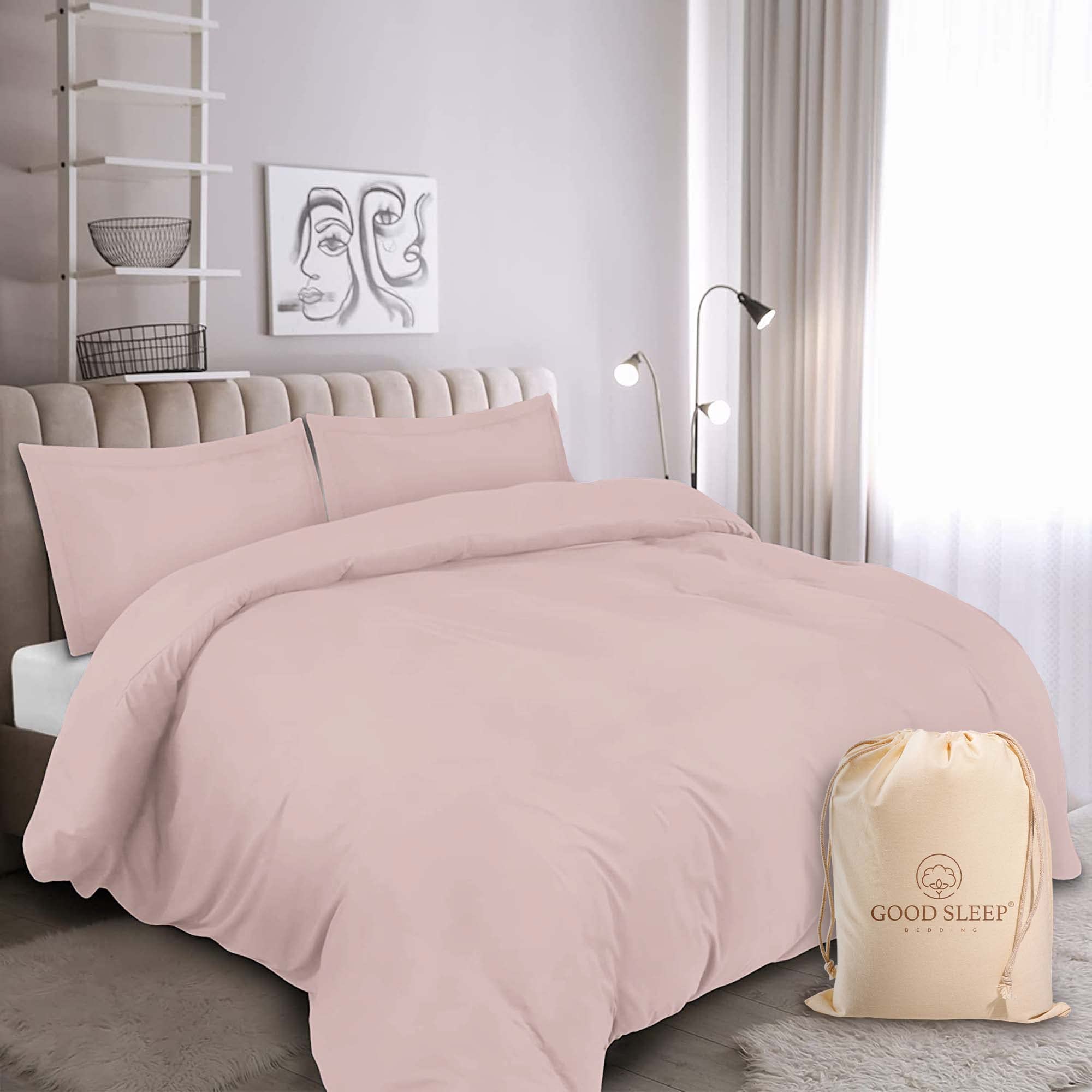 King Size Duvet Cover Set, 1000 TC 3 Pc Quilt Cover Set, Blush Bedding Set, 100% Egyptian Cotton Duvet Covers, (1 Duvet Cover King Size, 2 Pillowcases), Luxury Egyptian Cotton Bedding