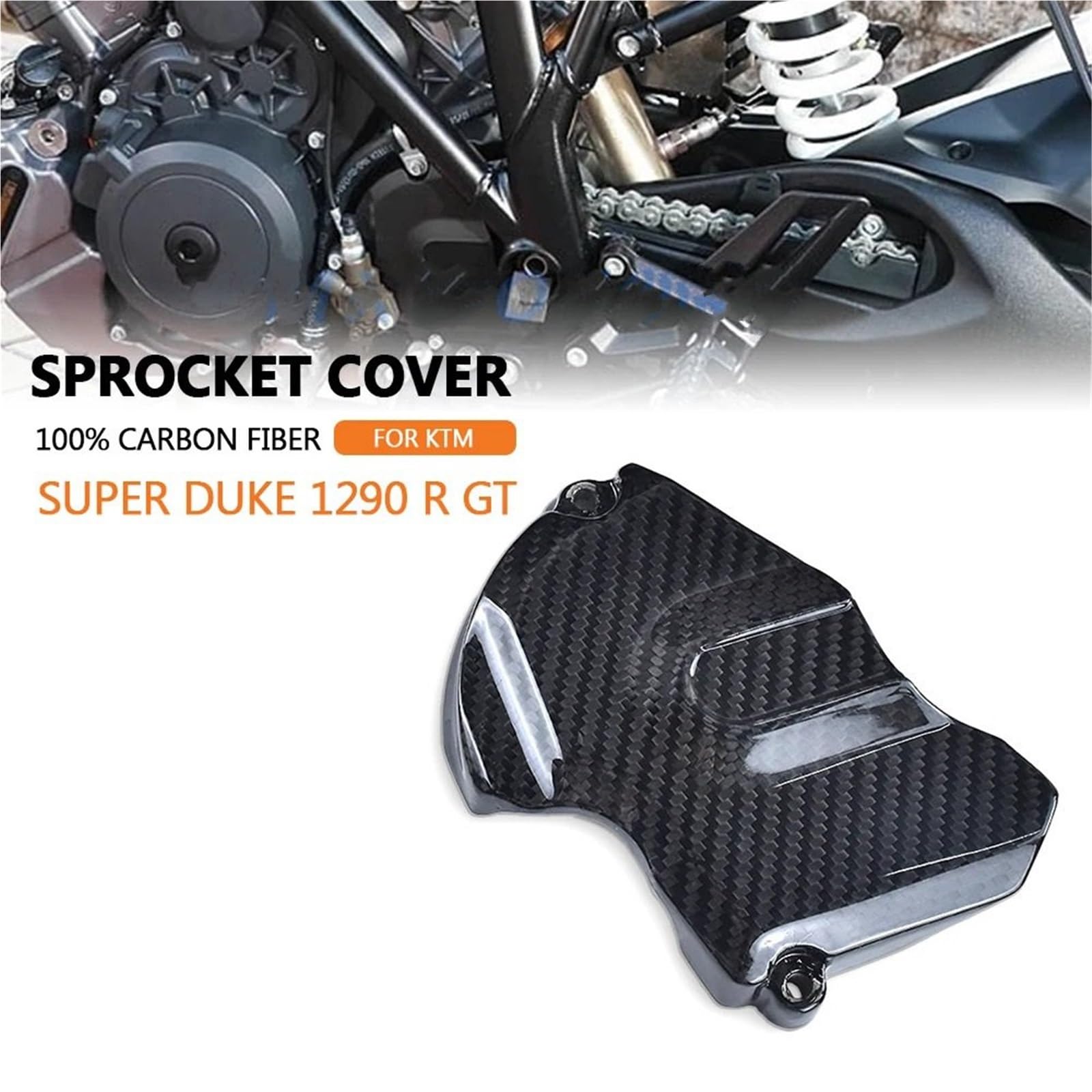 Moto Pignone Protezione Adatto per K&TM 1290 Super Duke R 2014-2017 2018 2019 GT 2016 2024 Carenatura copri pignone in fibra di carbonio al 100%