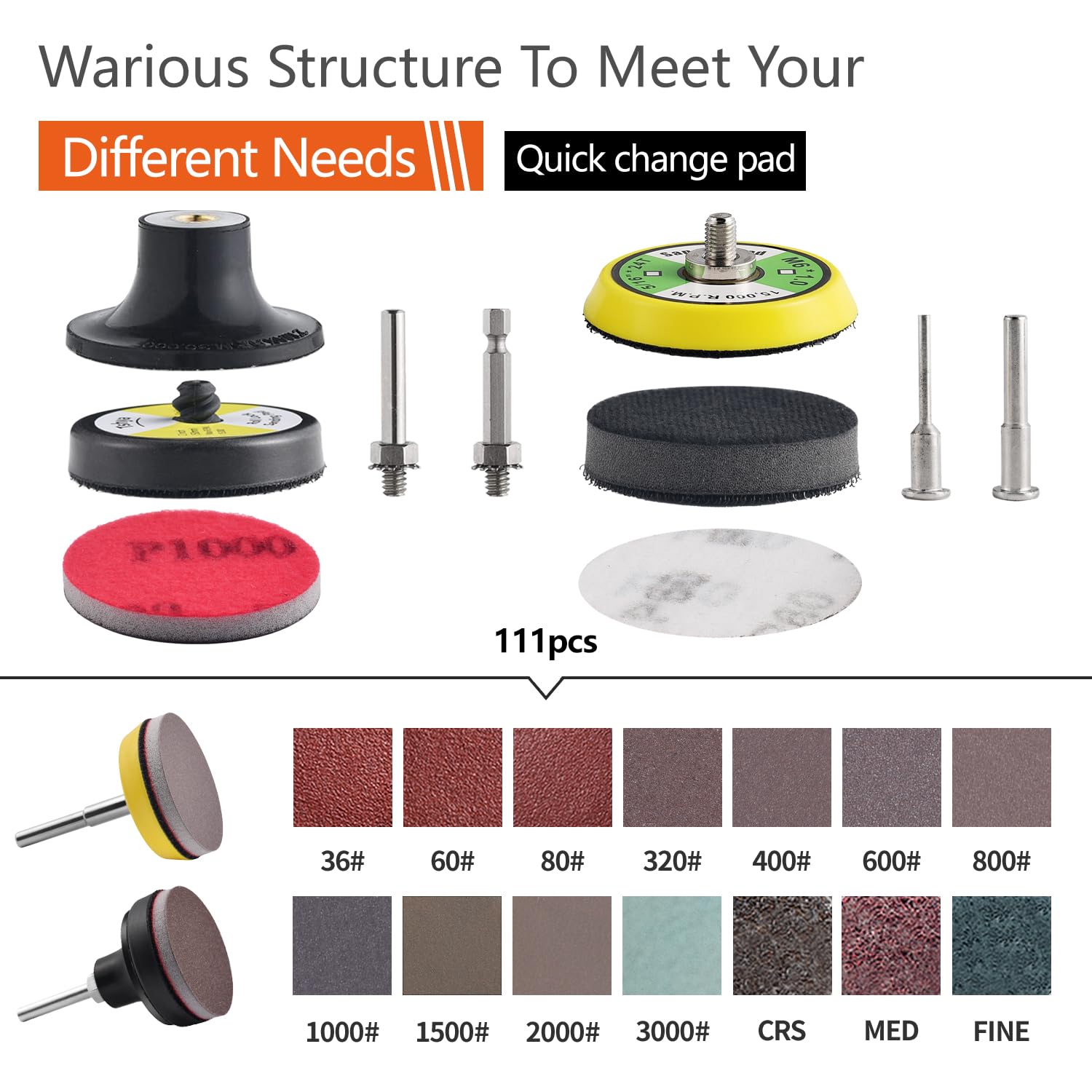 Amazon.com: Tshya 117 Pack 2 inch Hook & Loop Quick Change Sanding