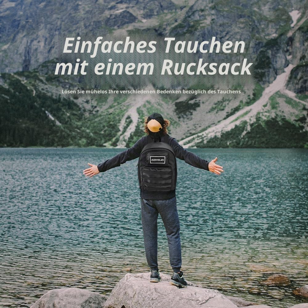GOYOJO Tragbares Unterwasserventilatorsystem, 52 l/min, 50-70 min Atmung, wasserdichter Luftkompressor, von Fluggesellschaften zugelassen