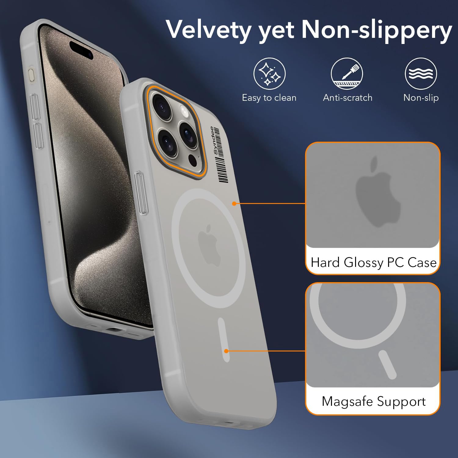 DL3 Mobilak Case Back Cover for iPhone 12 Pro Max, Sleek Frosted Translucent Back Only Compatible with Wireless Magnetic Accessories | Anti-Scratch Shockproof Phone Case (Gray)
