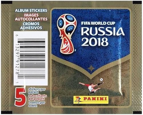 Panini Paquete de pegatinas individuales de la Copa Mundial de la FIFA Rusia 2018 (5 pegatinas en un paquete)