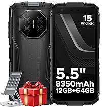 DOOGEE Fire 3 Rugged Smartphone Android 15, 5.5″ IPS HD+,8350mAh,12GB+64GB, 2TB Telefono Indistruttibile, 13MP+8MP,Octa Core, NFC, Face ID, GPS, OTG, 3.5mm, Widevine L1, IP68&IP69, 4G Dual SIM Telefono Rugged