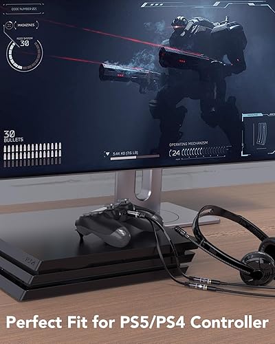 Miniatura 5 de KINGTOP Divisor de auriculares, cable divisor de micrófono de auriculares de 0.138 in para auriculares con conectores de audio estéreo y micrófono