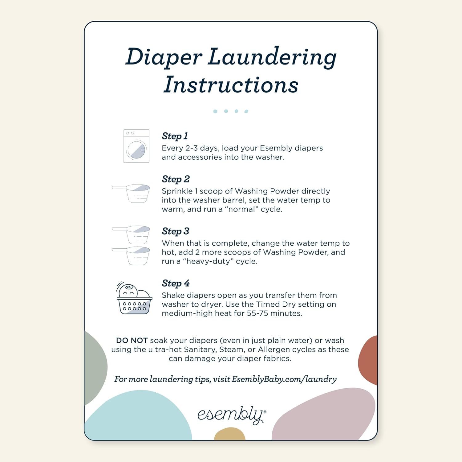 Esembly Laundry Washing Powder – HE Mineral Based Detergent for All Household Laundry and Cloth Diapers – Patented, Fragrance-Free, EWG Verified, Earth-Friendly, (6lb Refill Bag No Scoop)