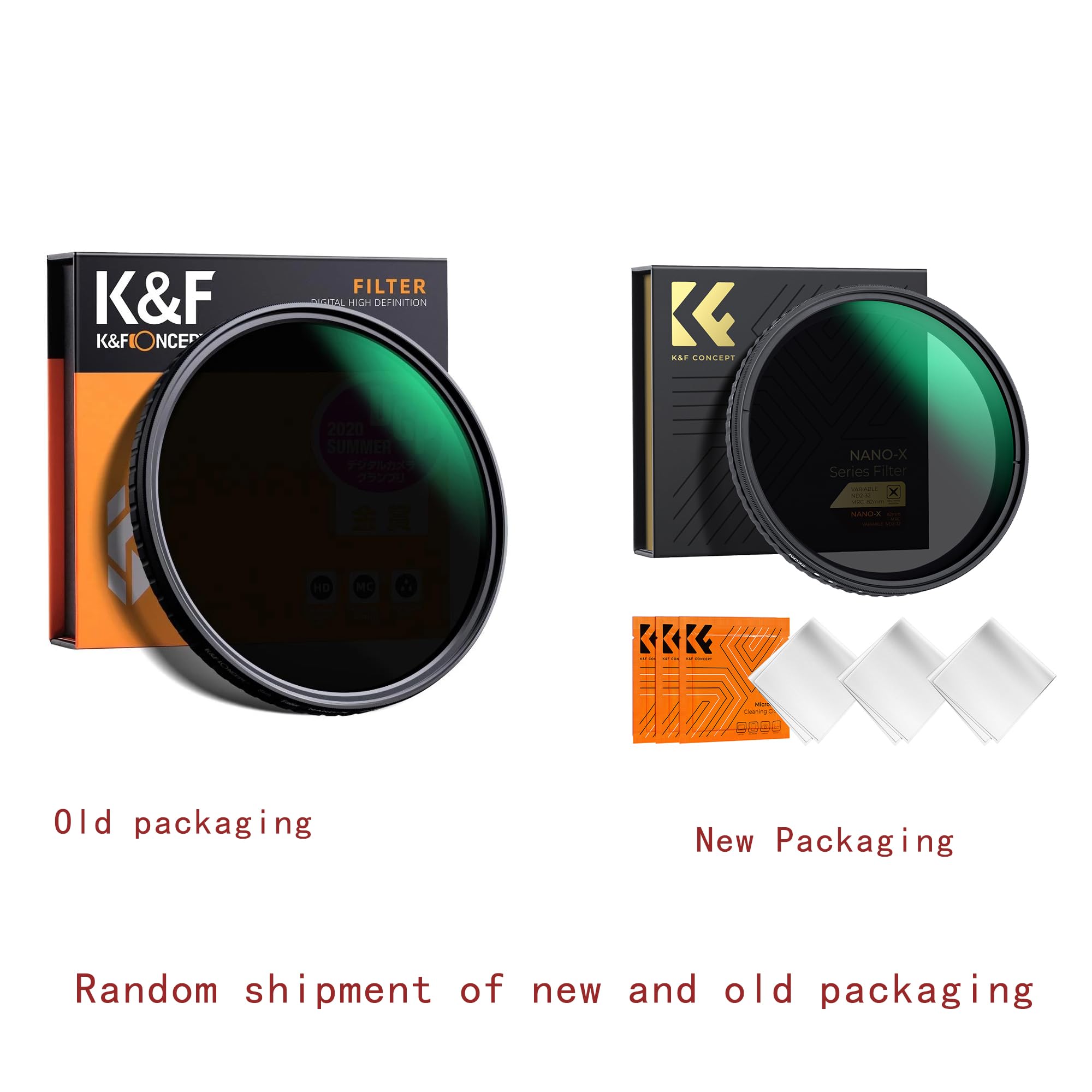 K&F CONCEPT Filtr obiektywu o zmiennej gęstości ND2-32 serii Nano-X (1-5 przystanków) filtr obiektywu o zmiennej neutralnej gęstości, bez X, Cross HD, filtr neutralnej gęstości z 28 wielowarstwowymi