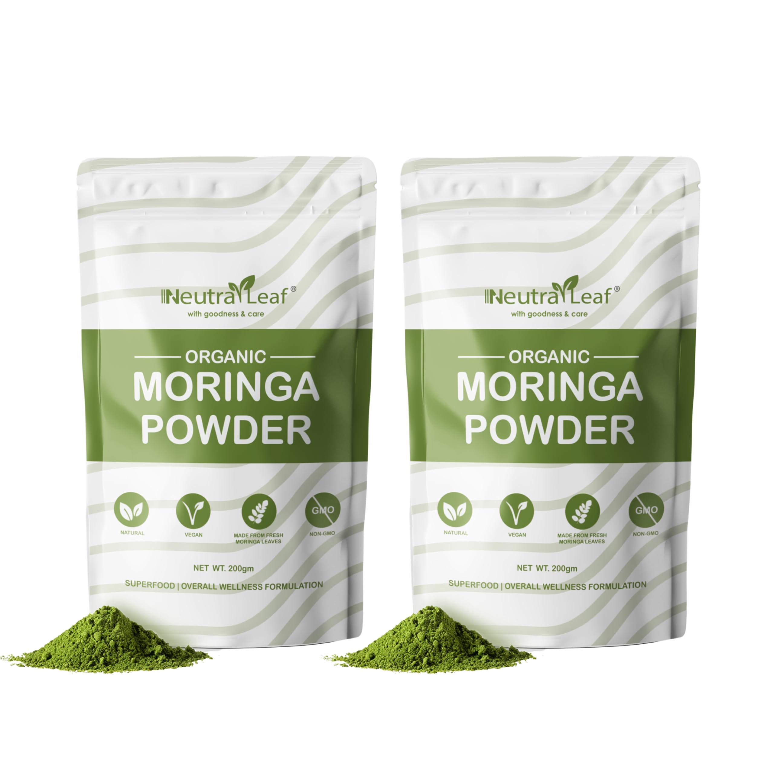 Neutra Leaf Organic Moringa Powder 400g Pack of 2| Immunity Booster| Improves Metabolism & Helps with Weight Loss| Natural Multivitamin| Antioxidant| Good for Hair & Skin| Protein Rich