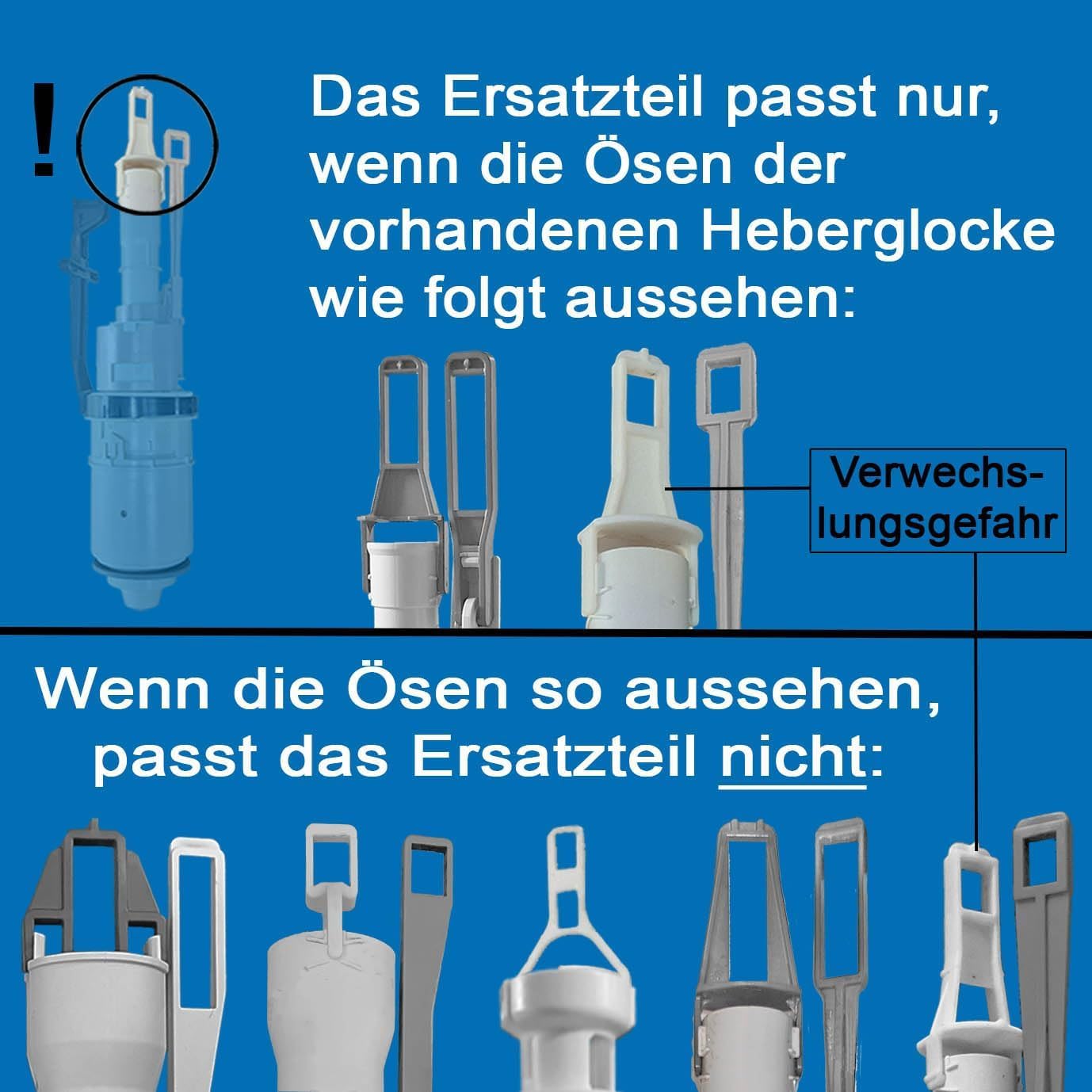 Ersatzteilset für Geberit UP100, UP300, UP320, UP320Y, Sigma, Delta, Flexs. | Bestehend aus: Flexschlauch, Heberglocke, Korb, Dichtungen, Füllventil