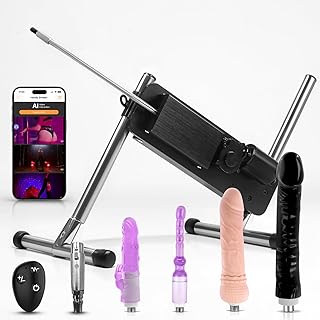 Sex Machine, Automatic Thrusting Dildo Machine with 3XLR Connector & Remote Control, Fuck Machine Love Machine for Women Men Couples with 4 Attachments