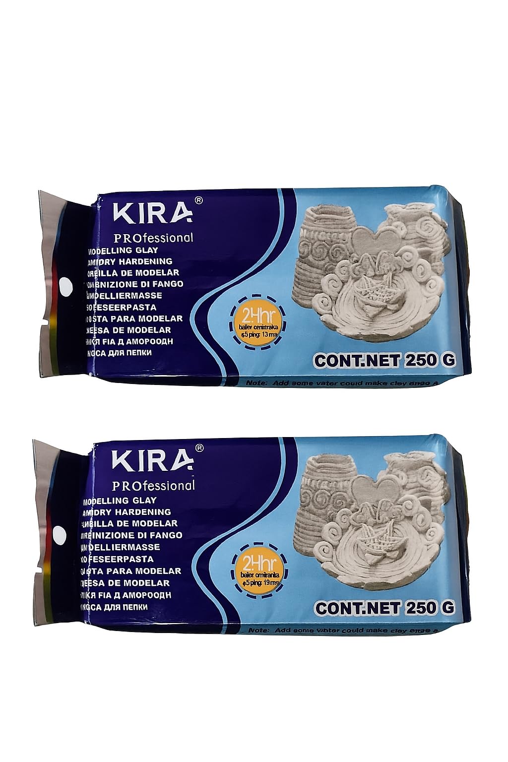 KIRA Dozen Natural Air-Dry Clay, White,All-Purpose Modeling Clay for Sculpting, Hand Modeling and Throwing, Non-Toxic Ceramic Art Class, Handicraft Making, Gifts for Children (Pack of 2)-image-27