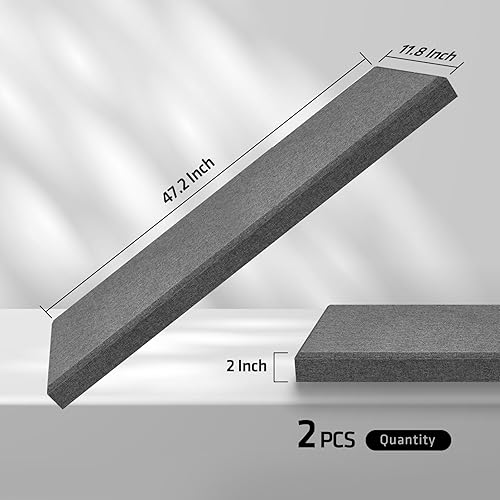 Miniatura 3 de UMIACOUSTICS 2 paneles acústicos de fibra de vidrio, paneles de absorción de sonido de 48 x 12 x 2 pulgadas, paneles autoadhesivos a prueba de