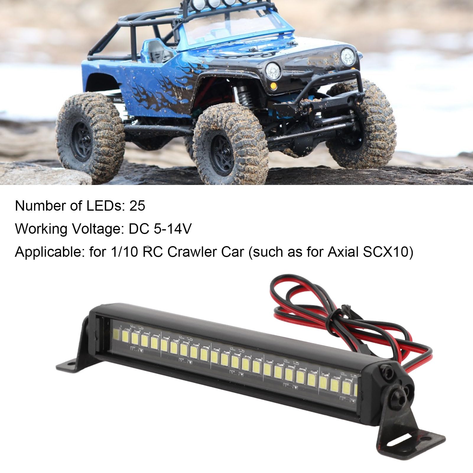 Lichtleiste Für 1/10 RC Crawler - Aluminium-Dachlicht Mit 20 LEDs Für Echtes Offroad-Feeling