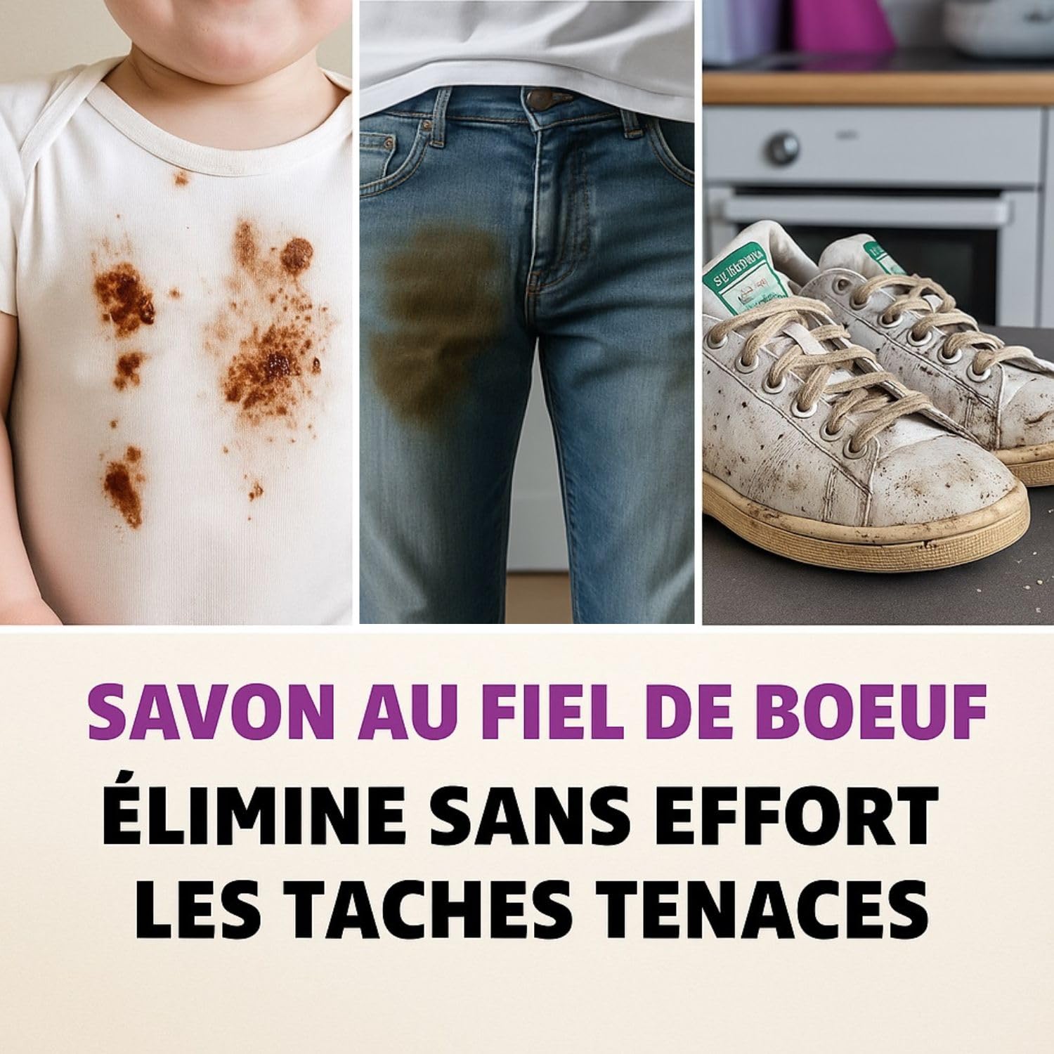 Laco - Savon Fiel de Boeuf Detachant Textile Puissant Professionnel, 100g, Savon Anti Tache Naturel, Enlève Toutes les Taches Tenaces Vin, Graisse, Herbe, chocolat, Sang, nourriture