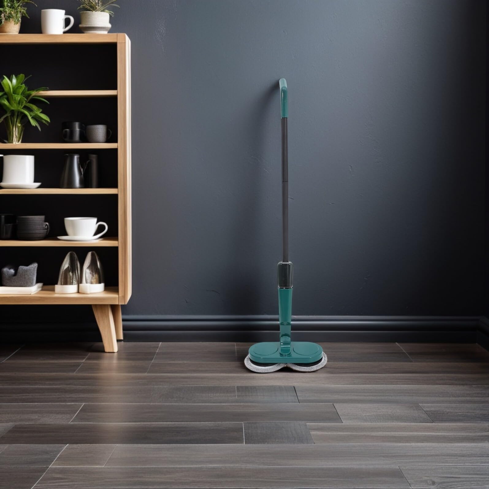 Elettrico senza Fili con Serbatoio Acqua Lavapavimenti per Pulizia Domestica Multisuperficie con Rotazione Rapida per Legno Piastrelle e Cucina Facile da Usare
