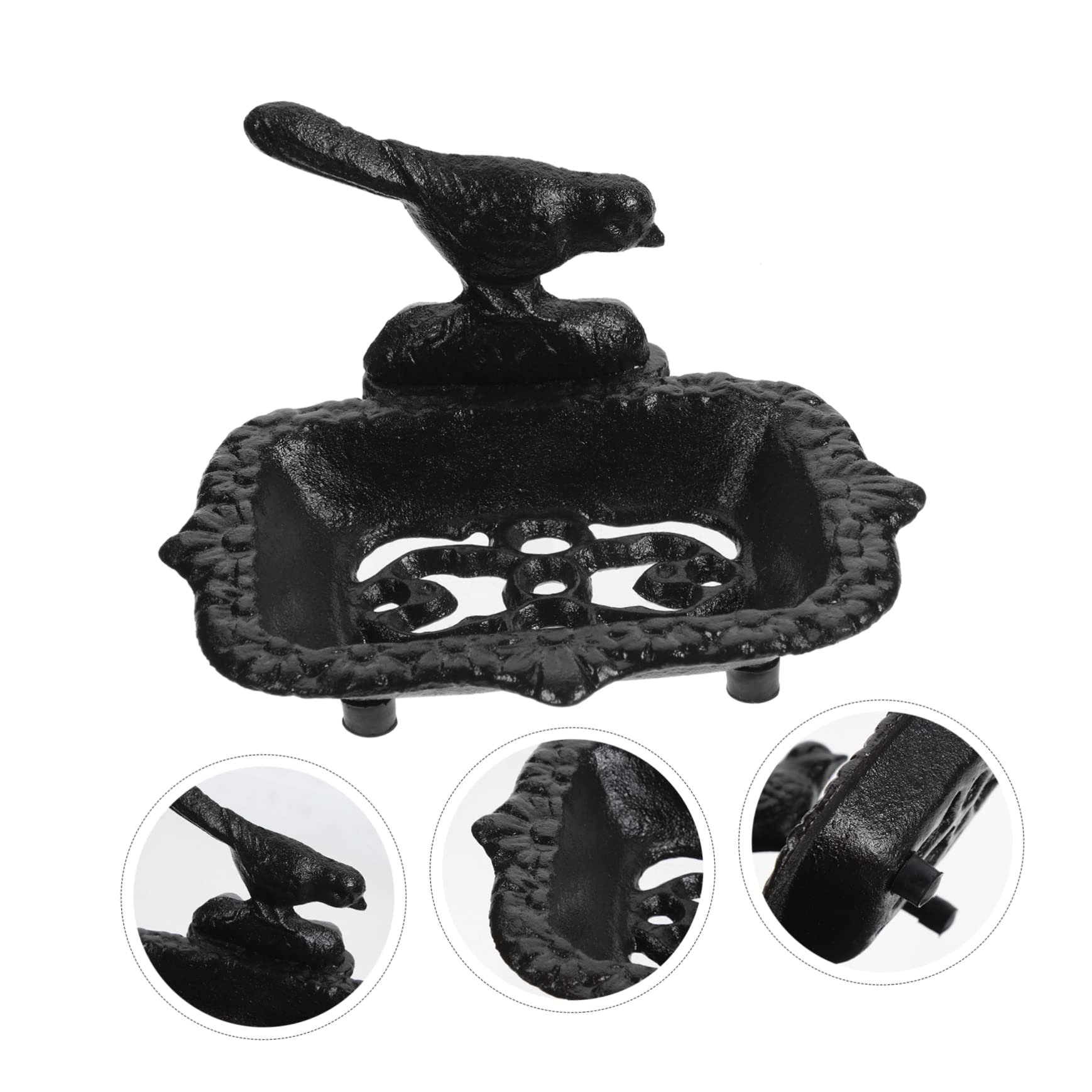 Forma di Animale Portasapone Nero, in Ferro Decorativo Porta Sapone Autodrenante, Compatto e Pratico Metal Soap, per Bagno e Toilette Pubbliche