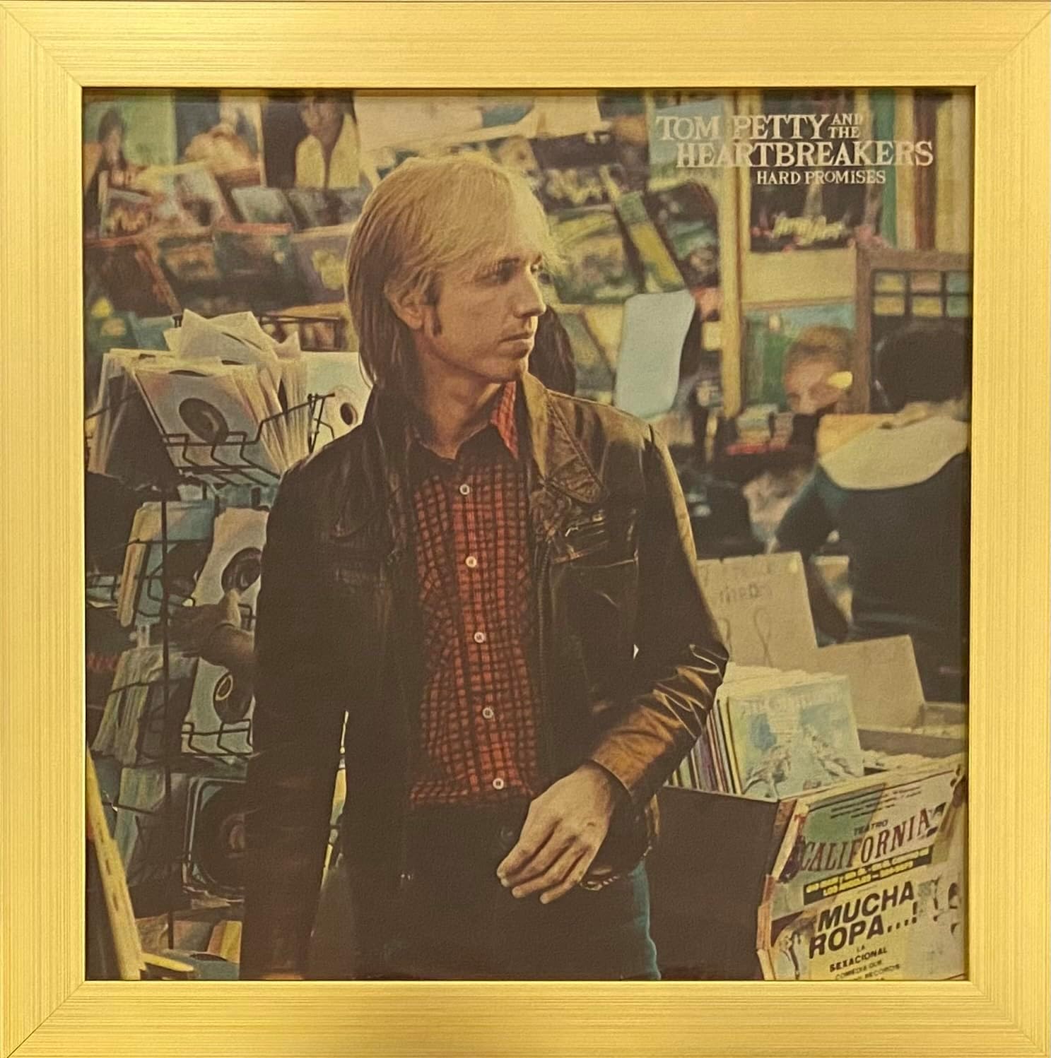 Record Album Sleeve Display Frame Featuring Solid Wood Frame and Glass Front (Not Plastic) (Black Frame)