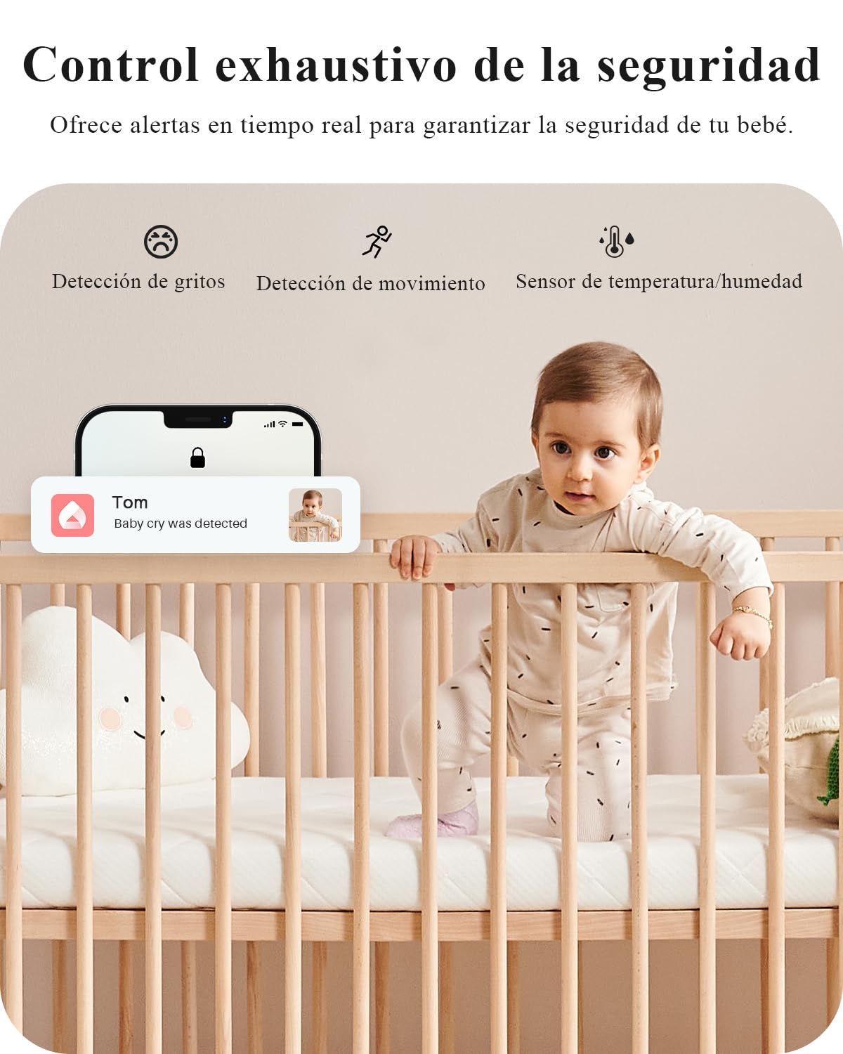 WUUK 4MP Vigilancia Bebe, Pantalla de 5,5", Cámara PTZ 360°, Cara Cubierta y Detección de Vuelco, Control por App, Batería de 3700mAh, Alertas de sonido/movimiento, Audio bidireccional, WiFi 2.4/5 Ghz
