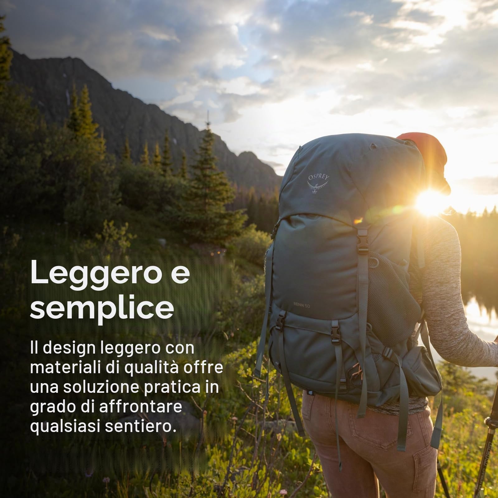 Osprey Renn Zaino da trekking donna, 65L, Dark Charcoal/Gray Wolf