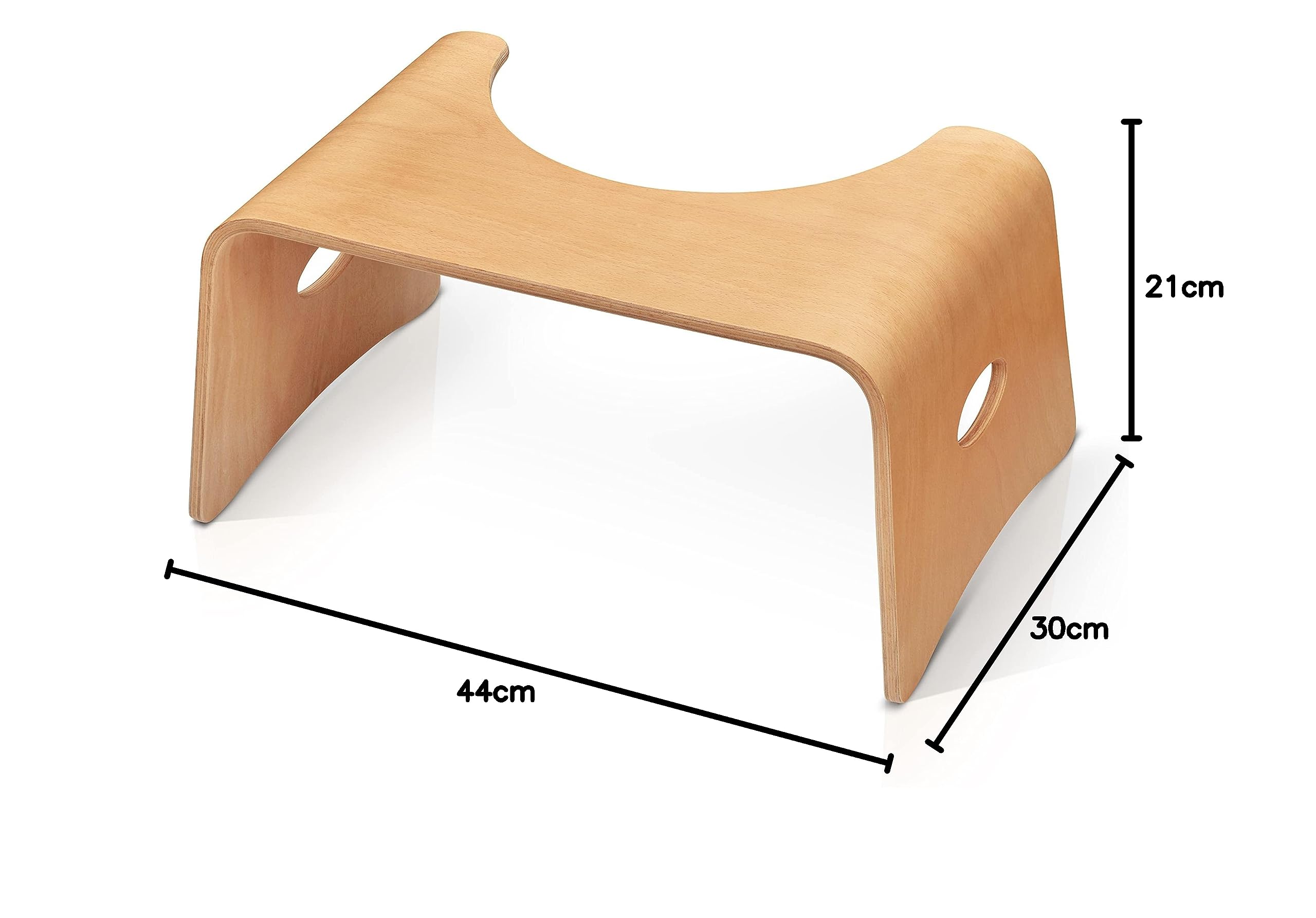 WELL CARE Toilet Stool Toiletkruk Van Gelakt Houten Toiletkrukje Voor Volwassenen Fysiologische Voetsteun Maakt Squatty Positionering Mogelijk Tegen Verstoppingen 1011590603