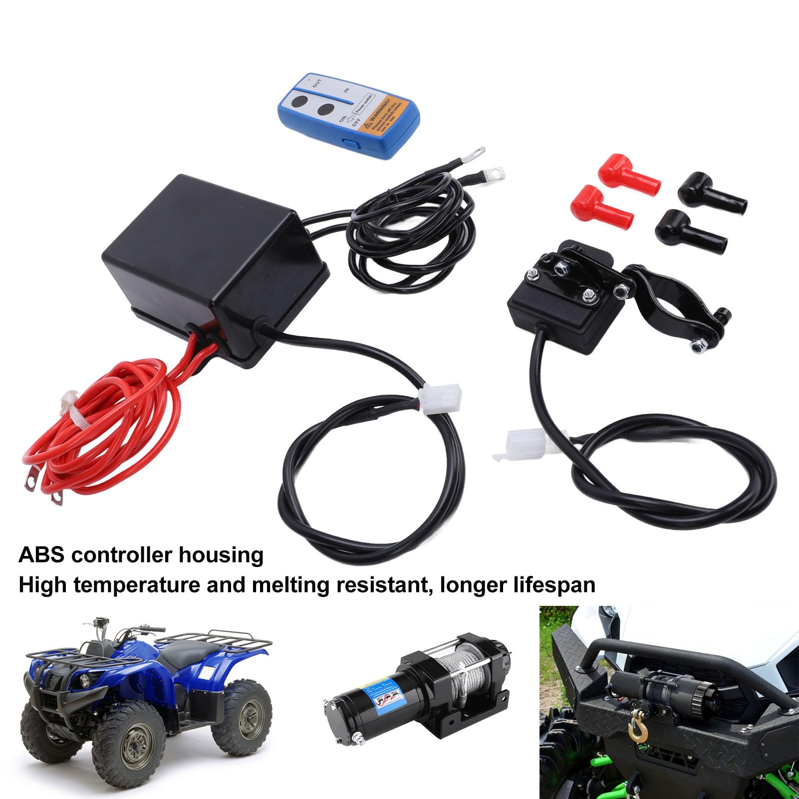 Kit de Télécommande de Treuil sans Fil DC12 V, Contrôleur de Treuil Universel, Kits de Télécommande avec Système de Double Contrôle, Idéal pour Camion de 2 000 à 4 500 LB, Véhicule