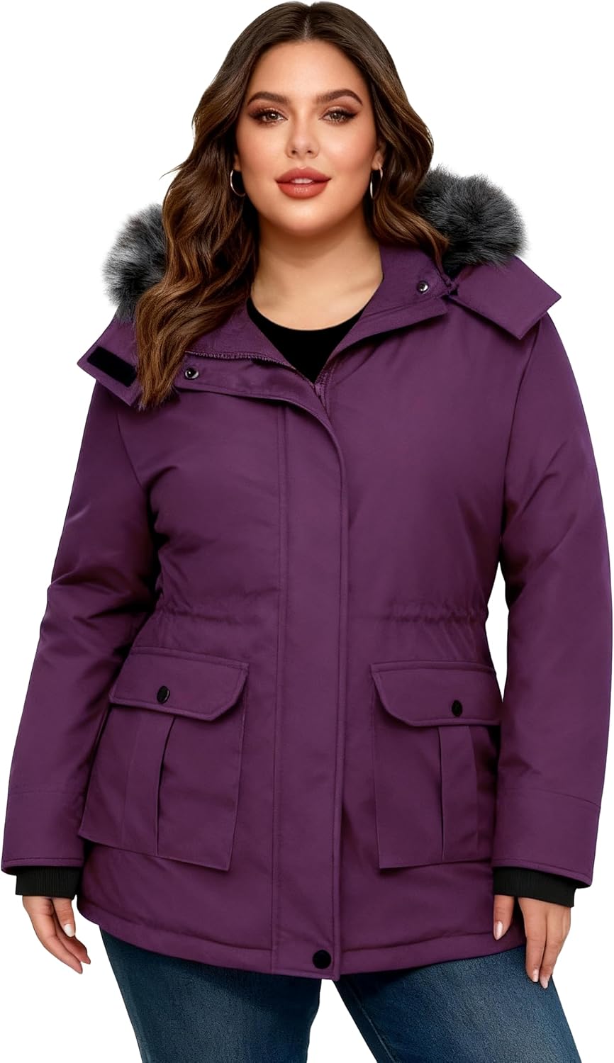 wantdo Women's Winter Coats Warm Thicken Puffer Parka Jacket with Hood - Image 2