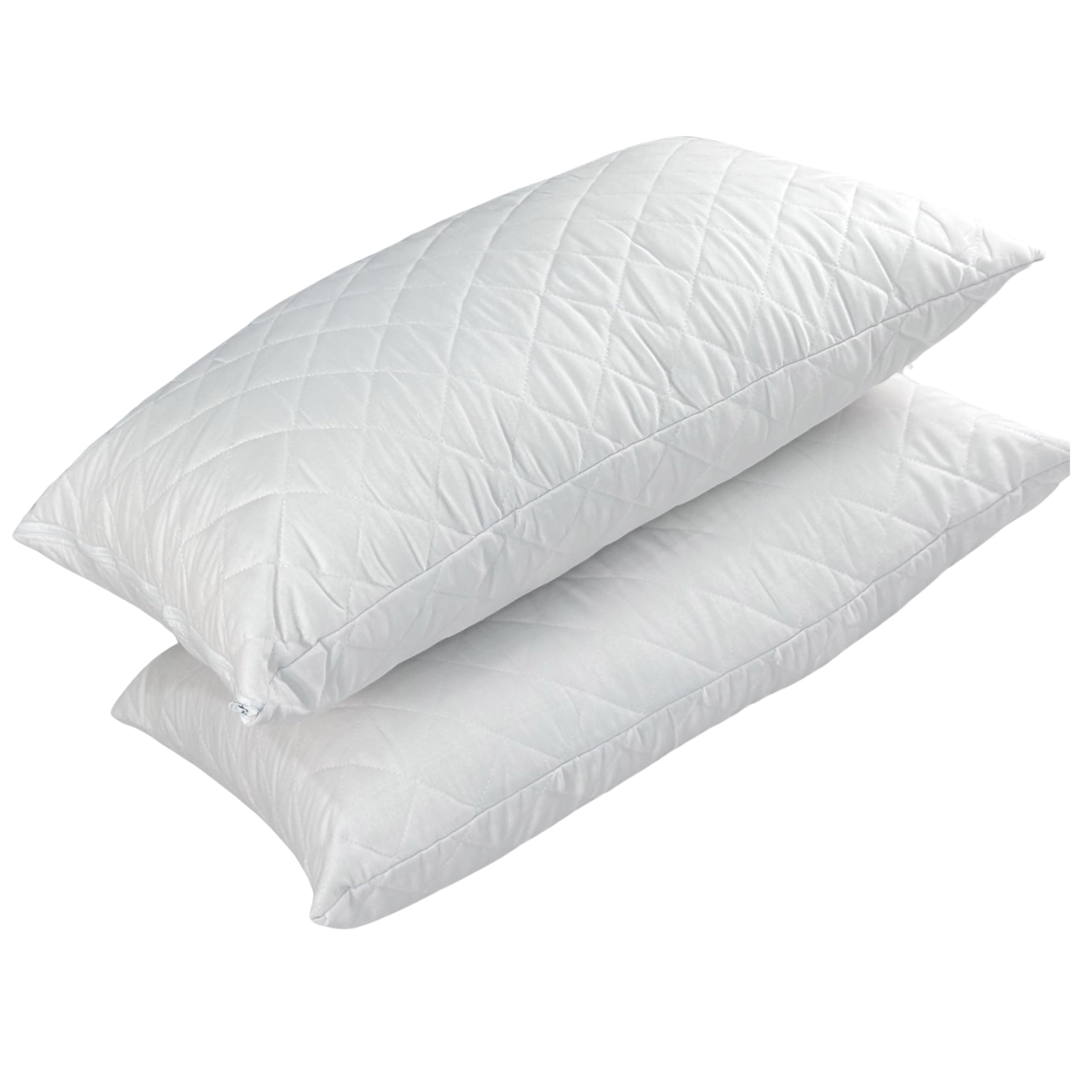 Sapphire Collection Quilted Cover 2 Pack Soft Hotel Quality Hallowfibre filled Sleeping Pillows for Stomach, back and Side Sleepers Down Alternative Bed Pillow (2 Pack)