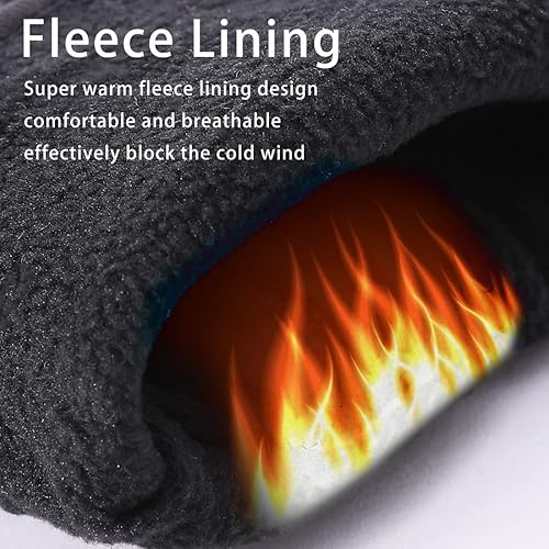 Miniatura 3 de Harssidanzar Guantes de motocicleta de cuero cálido para hombre con pantalla táctil GM041US