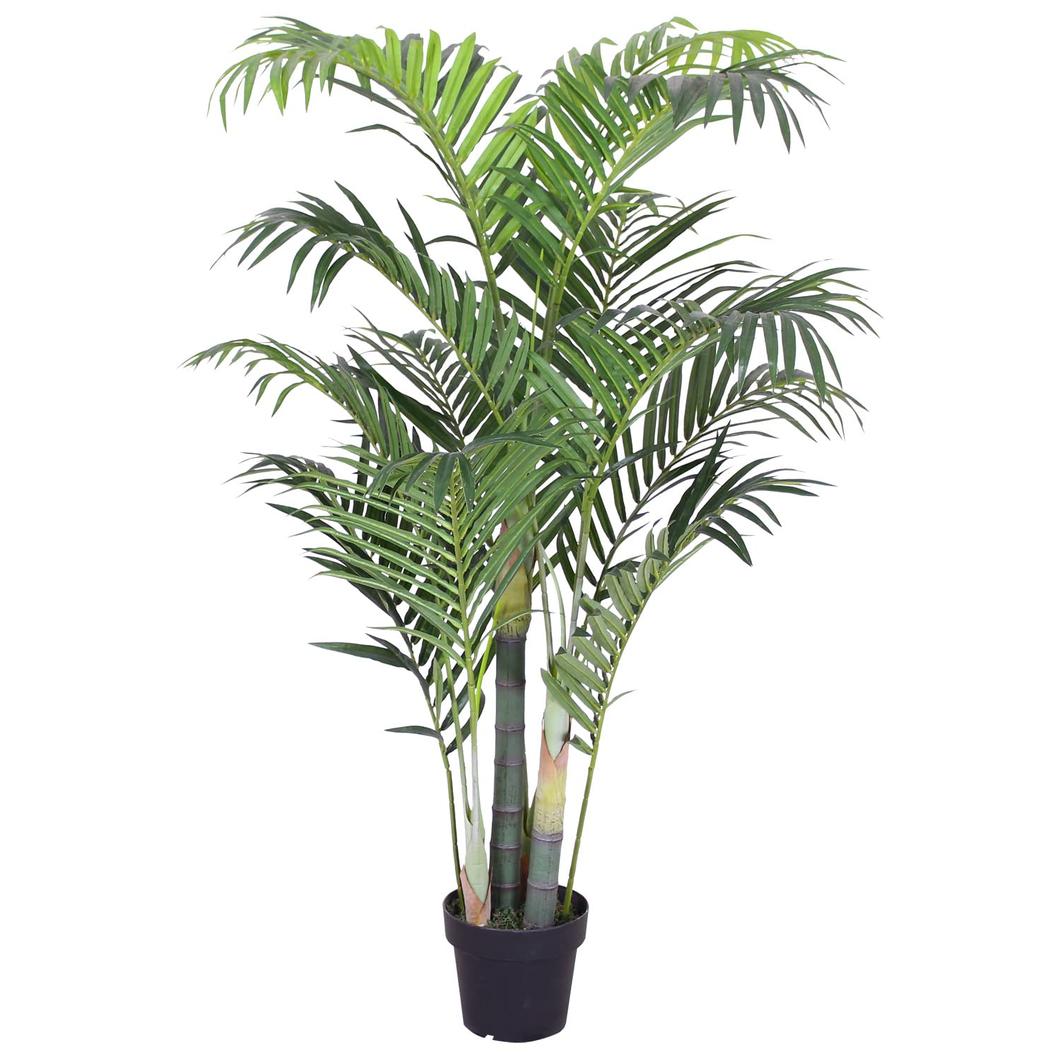 Künstliche Palme groß Kunstpalme Kunstpflanze Palme künstlich wie echt Plastikpflanze Arekapalme 135 cm hoch Balkon Dekoration Deko Decovego