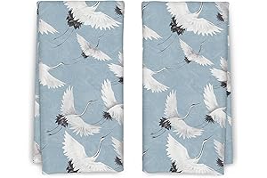 Crane Bird Japanese Kitchen Towels Set of 2