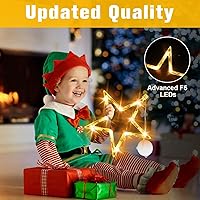 Vista 4 de Decoración de ventana de Navidad, 3 luces de ventana de Navidad, funciona con pilas, estrella, cascabel, árbol de Navidad, luces colgantes con 3