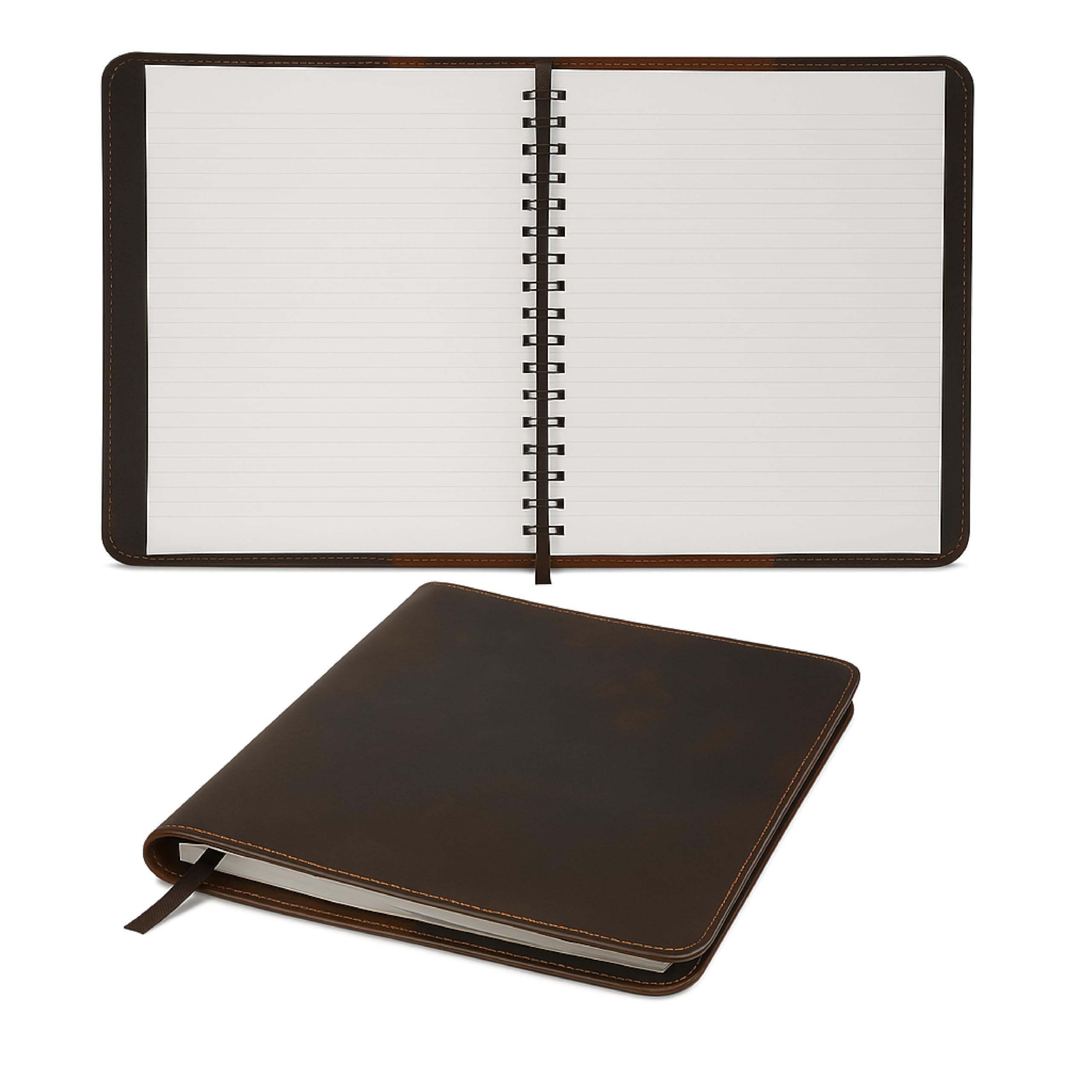 TheAntiq Large Size Journal Cover for hard cover notebook, Rustic Leather Journal Cover (8.5 x 11 inches), Full Grain Leather Journal Cover, Handmade