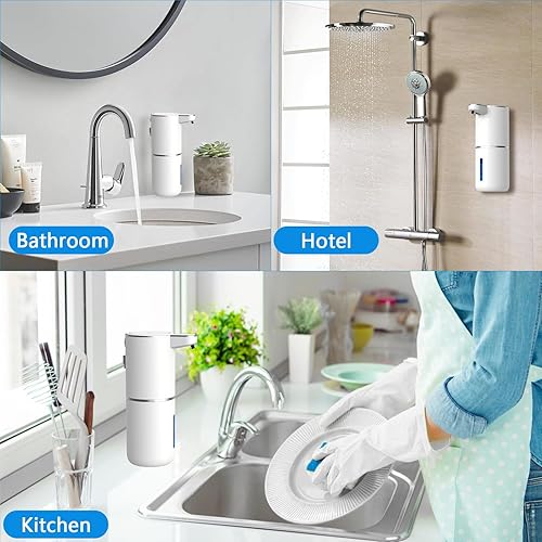 Miniatura 4 de Dispensador automático de jabón líquido sin contacto, dispensador de jabón eléctrico inteligente de 1500 mAh, 4+1 nivel ajustable, 13.5 oz13.5 fl oz