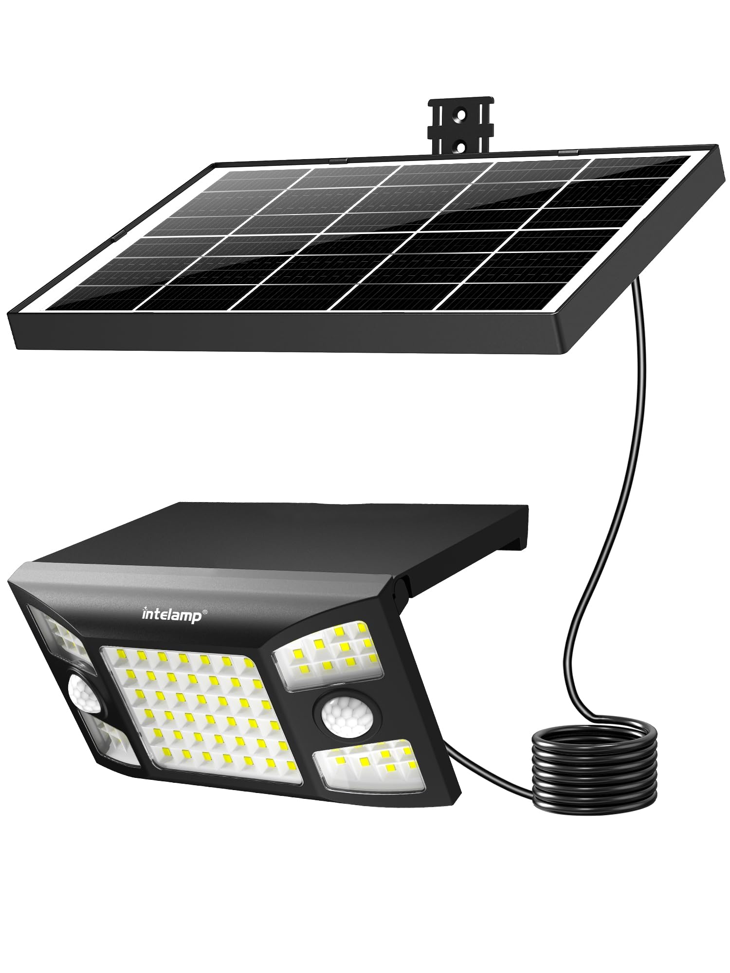 INTELAMP Luce Solare Led Esterno,1300LM Lampada Solare da Esterno con Sensore di Movimento,4000mAh 3 Modalità Luci da Esterno IP65 Impermeabili per Giardino,Garage (Separato – 1 Pezzo)